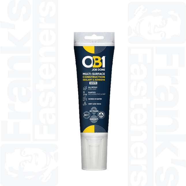 OB1 Multi-Surface Construction Sealant & Adhesive, White 80ml