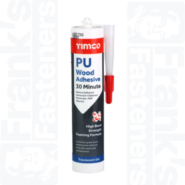 PU Wood Adhesive 30 Minute Gel 310ml, Translucent