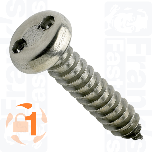 #10 x 1 1/2" Pan Head 2-Hole Self Tapper, Stainless Steel A2 (100)