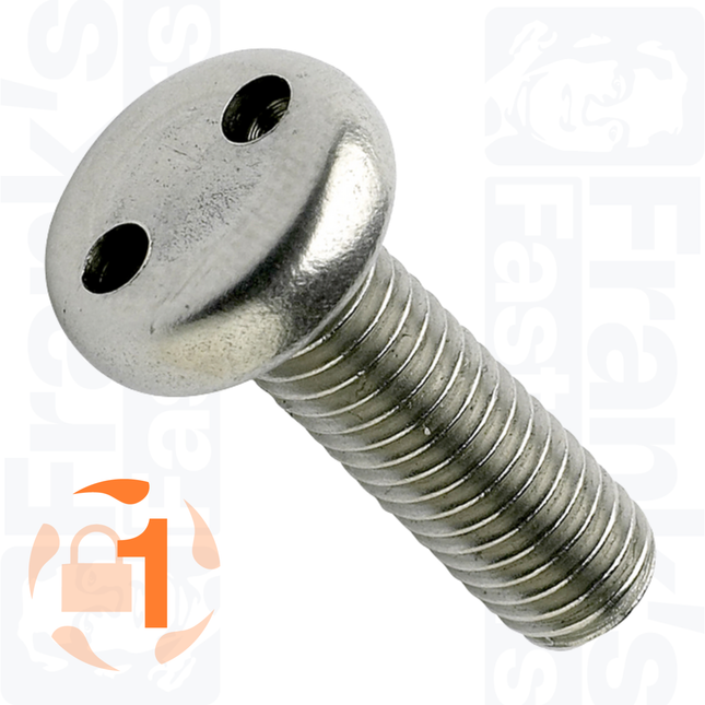M3 x 10mm Pan Head 2-Hole Machine Screw, Stainless Steel A2 (100)