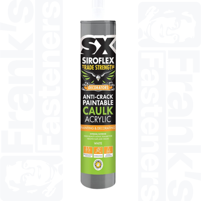 SX Siroflex Decorators Anti-Crack Paintable Caulk Acrylic, White 310ml
