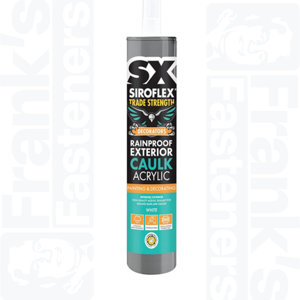 SX Siroflex Decorators Rainproof Exterior Caulk Acrylic, White 310ml