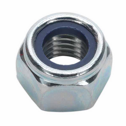 M5 Hexagon Nylon Locking Nuts (DIN 985) - Zinc Plated Steel