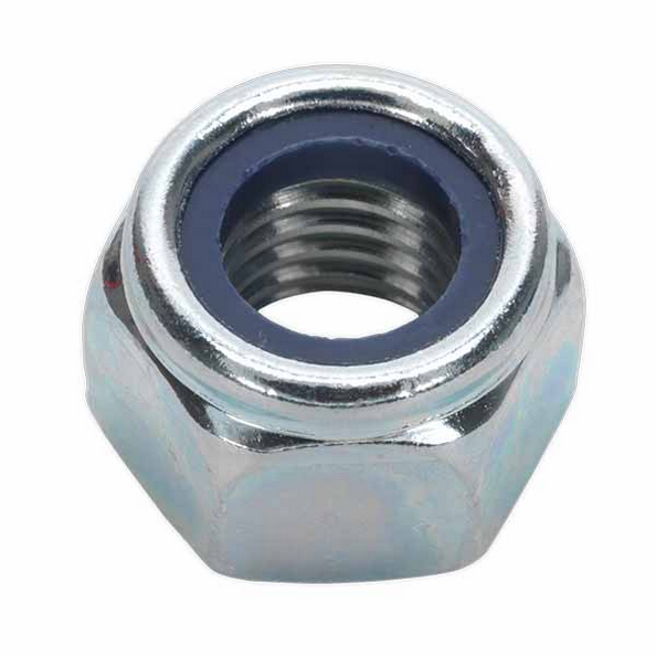 M5 Hexagon Nylon Locking Nuts (DIN 985) - Zinc Plated Steel