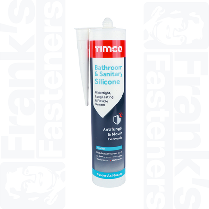TIMCO Bathroom & Sanitary Silicone, White 300ml