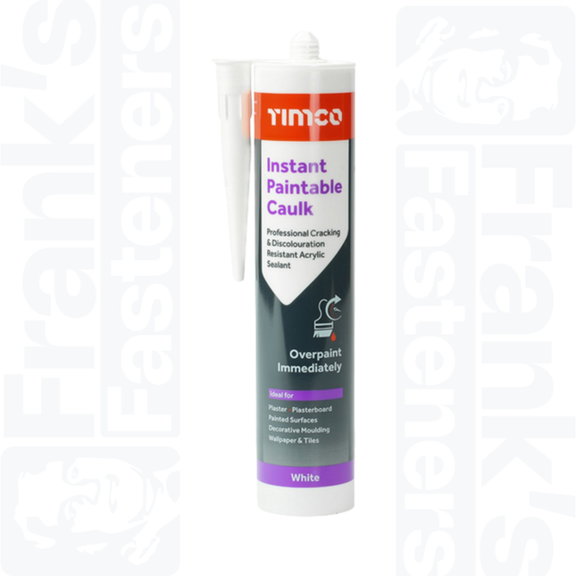 TIMCO Instant Paintable Caulk, White 300ml