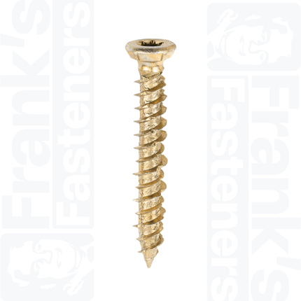 7.5 x 70mm Concrete Screws TX Countersunk, Yellow (100)