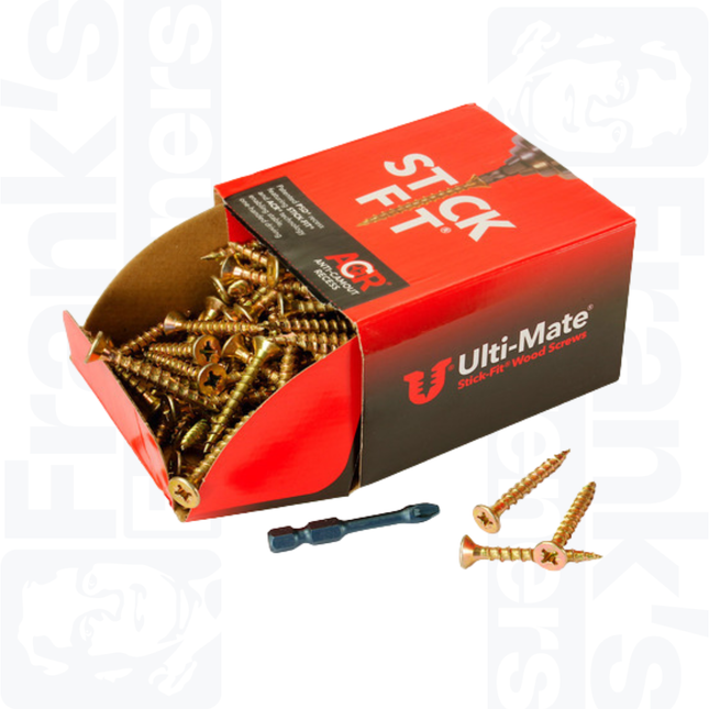 3.0 x 25mm Ulti-Mate Stick-Fit Screw, Yellow (200)