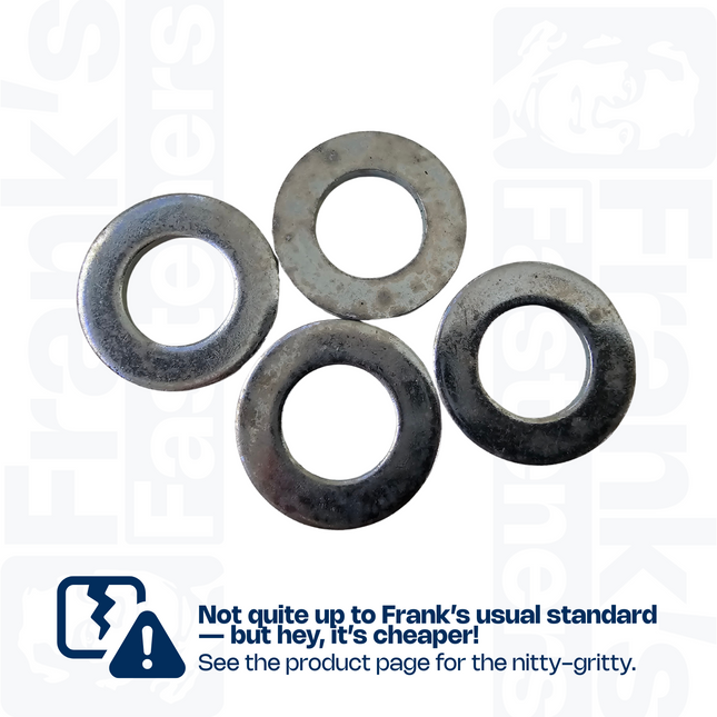 M14 Form A Flat Washers DIN 125, Zinc Plated Steel