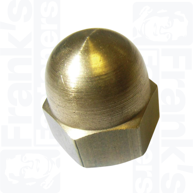M4 Hexagon Domed Cap Nut DIN 1587, Brass