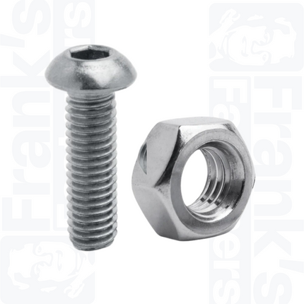 M8 x 40mm Socket Button/Nut A2 Stainless (10 Pack)