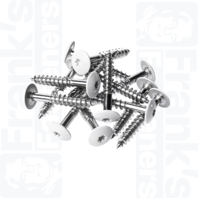 4.8 x 38mm Facade Screw White, Stainless Steel A4