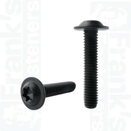 M5 x 20mm Flange Torx Button Screws ISO 7380-2, Black Stainless Steel A2