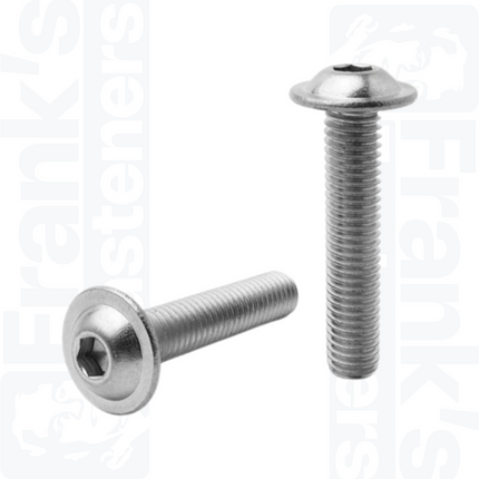 M8 x 60mm Flange Socket Button Screws ISO 7380-2, Stainless Steel A2