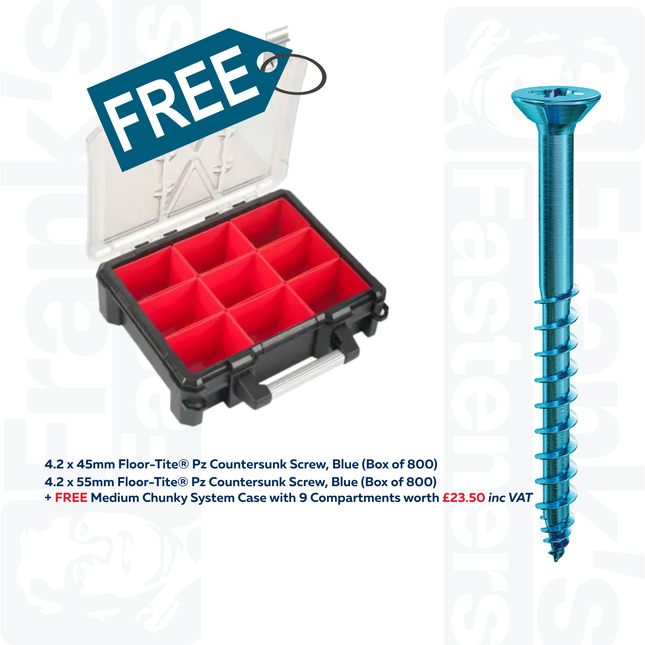 Frank's Floor-Tite® Pz Countersunk Screw, Blue (1600)
