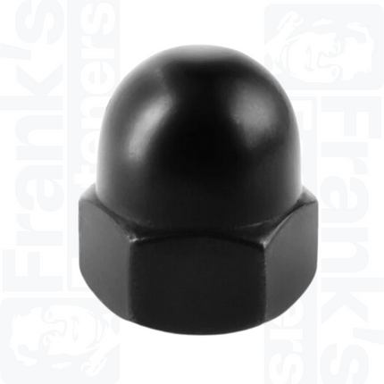 M8 Hexagon Domed Cap Nut (DIN 1587) - Black Stainless Steel (A2)