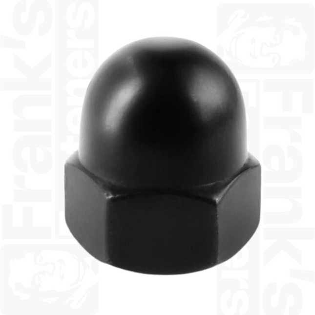 M3 Hexagon Domed Cap Nut (DIN 1587) - Black Stainless Steel (A2)