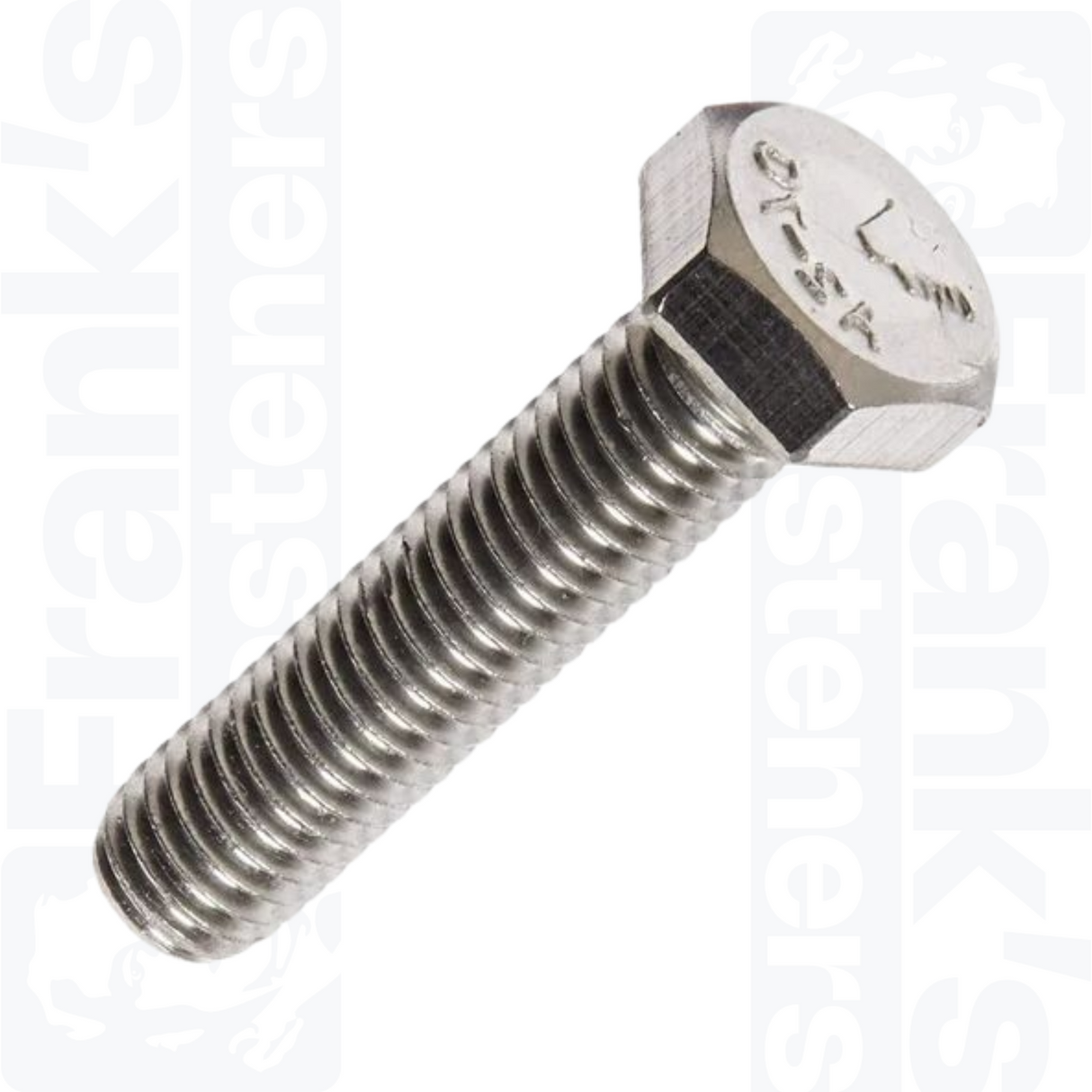 M4 x 40mm Fully Threaded Metric Hexagon Head Bolt DIN 933, Stainless Steel A2