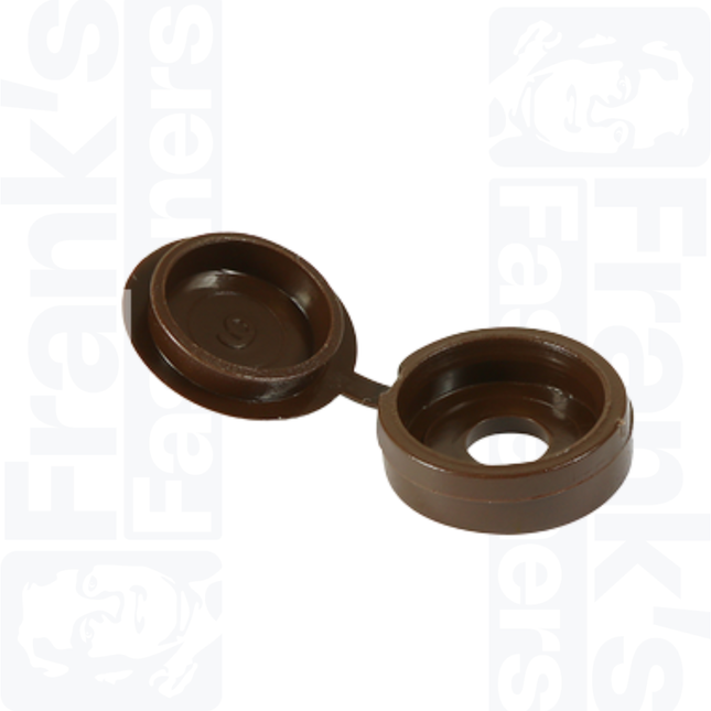 Large 5mm to 6mm Screw Hinged Screw Caps, Brown