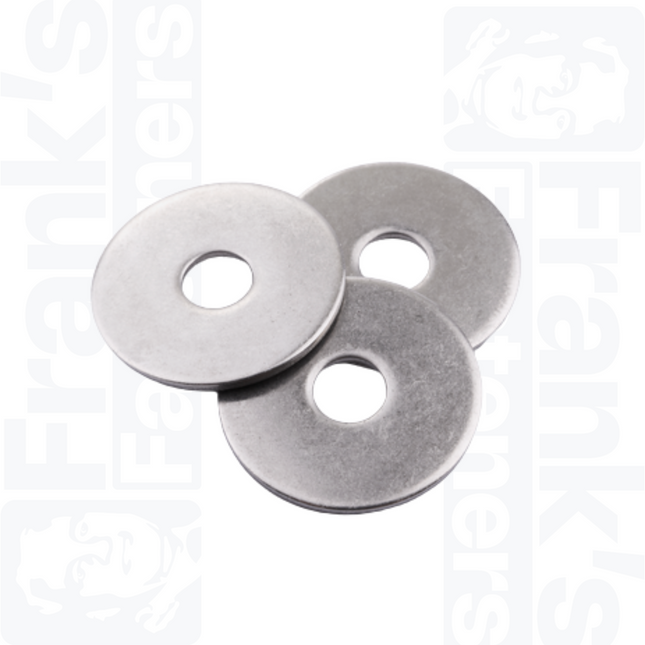 M10 x 25mm Penny Washers, Stainless Steel A2