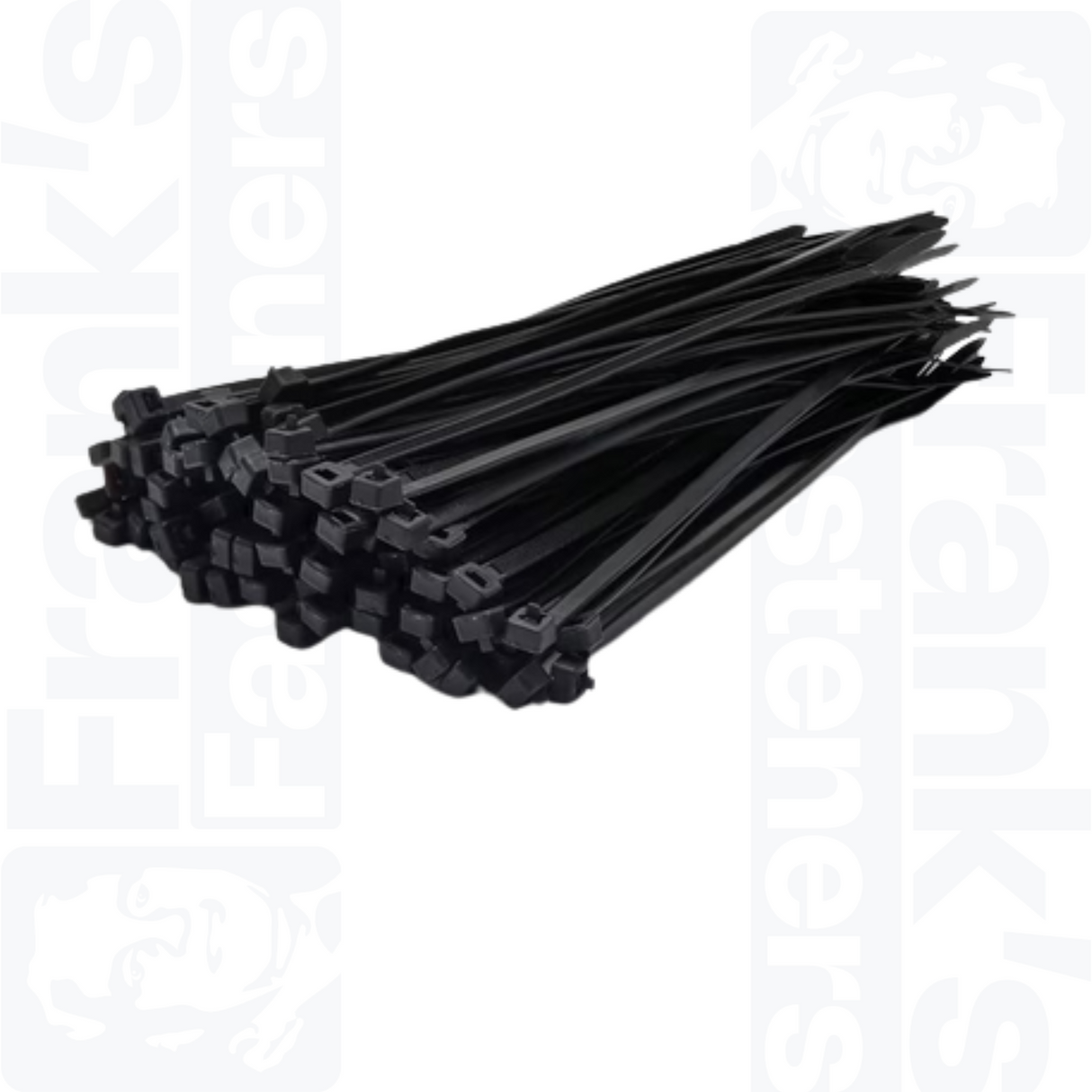 200mm x 4.8mm Black Releasable Extended Tooth Cable Ties (Pack of 100)