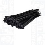 200mm x 4.8mm Black Releasable Extended Tooth Cable Ties (Pack of 100)