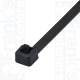 200mm x 4.8mm Black Releasable Extended Tooth Cable Ties (Pack of 100)