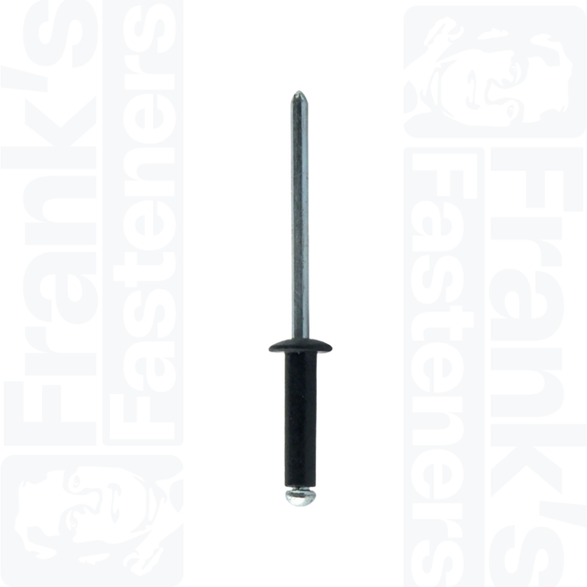 3mm x 10mm Black Dome Head Rivets, Aluminium/Steel