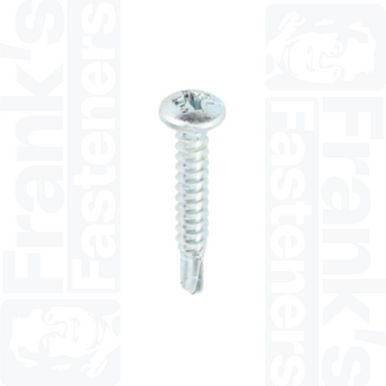3.5 x 16mm Metal Construction Sheet & Stud Screws PH Pan Head Self-Drilling, Zinc