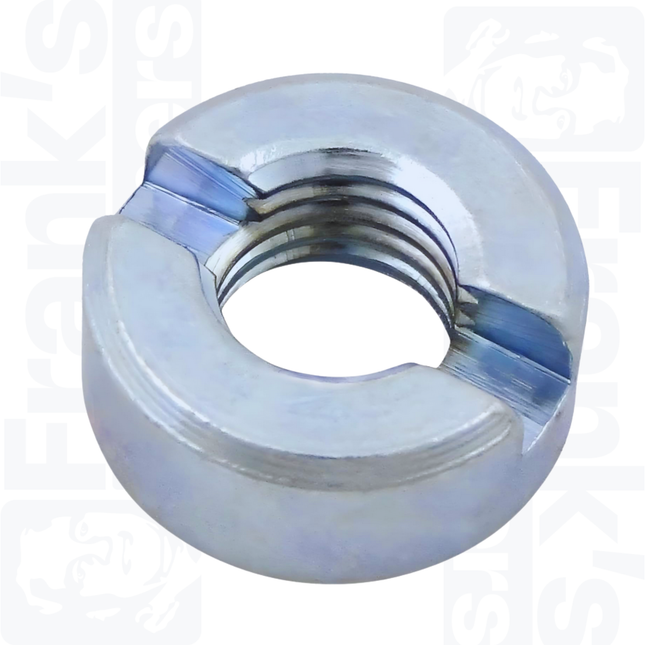 M8 Slotted Round Nut DIN 546, Zinc Plated Steel