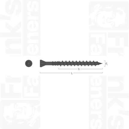 4.5 x 60mm Small Head Tx Countersunk Screw, Stainless Steel AISI 410 Black