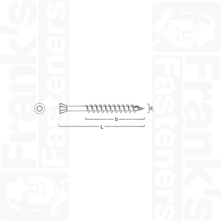 3.5 x 40mm Small Head Tx Countersunk Screw, Stainless Steel AISI 410