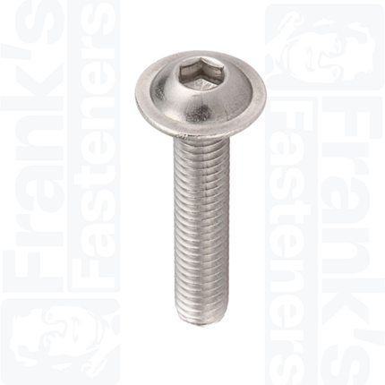 M6 x 25mm Flange Socket Button Screws ISO 7380-2, Zinc Plated 10.9