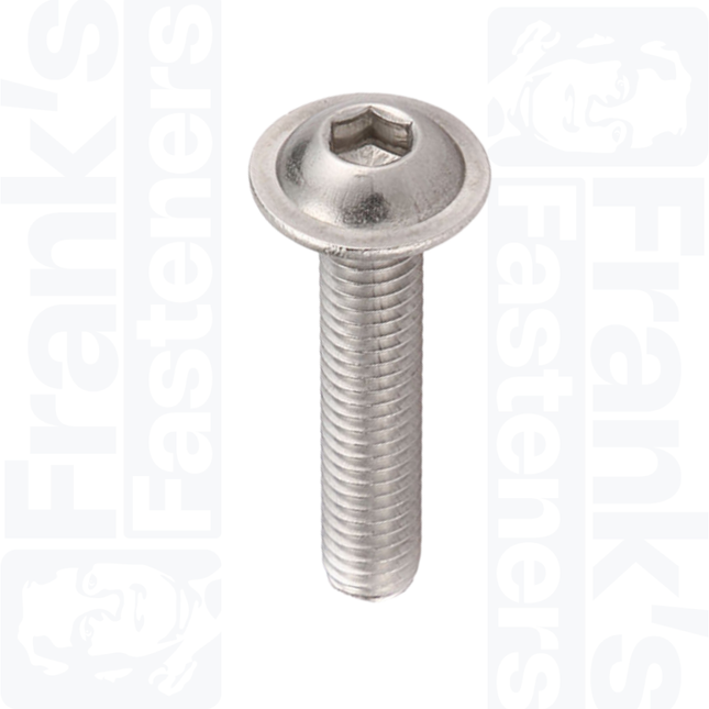 M4 x 10mm Flange Socket Button Screws ISO 7380-2, Zinc Plated 10.9