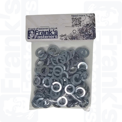 M8 Spring Washers (DIN 127B) - Zinc Plated Steel (8.8) (Pack of 100)