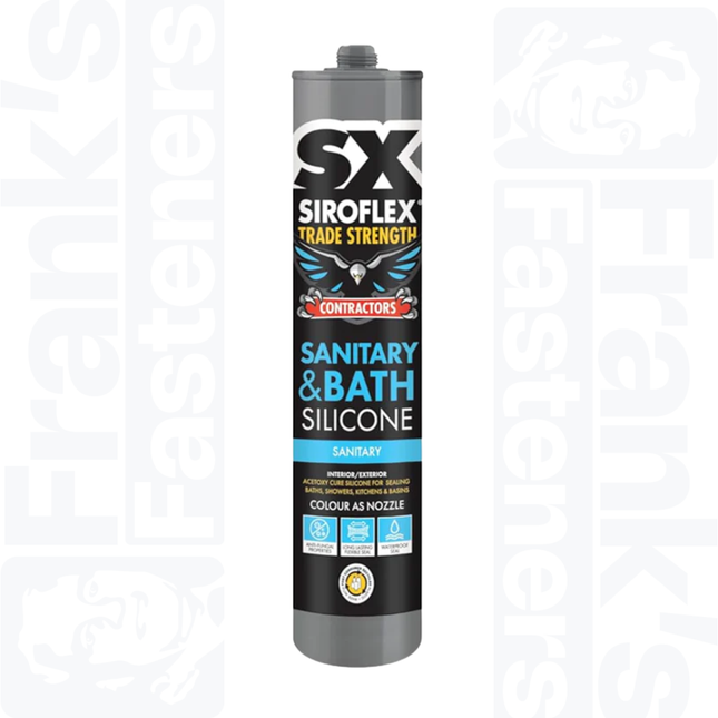 SX Siroflex Contractors Sanitary & Bath Silicone, Clear 300ml