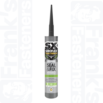 SX Siroflex Professionals Seal & Fix Hybrid Adhesive, Black 290ml
