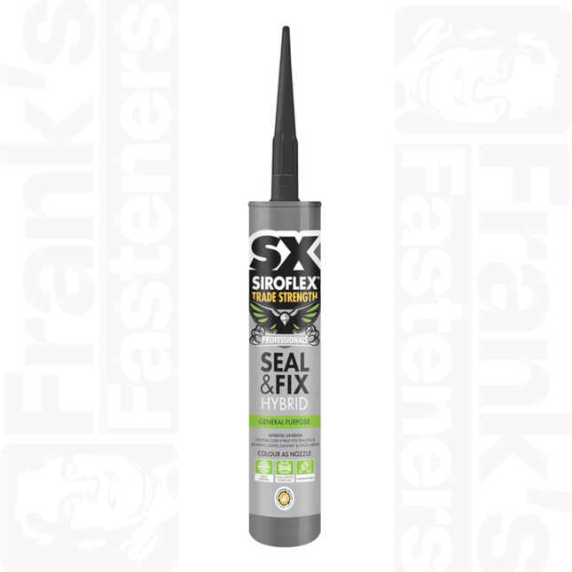 SX Siroflex Professionals Seal & Fix Hybrid Adhesive, Black 290ml