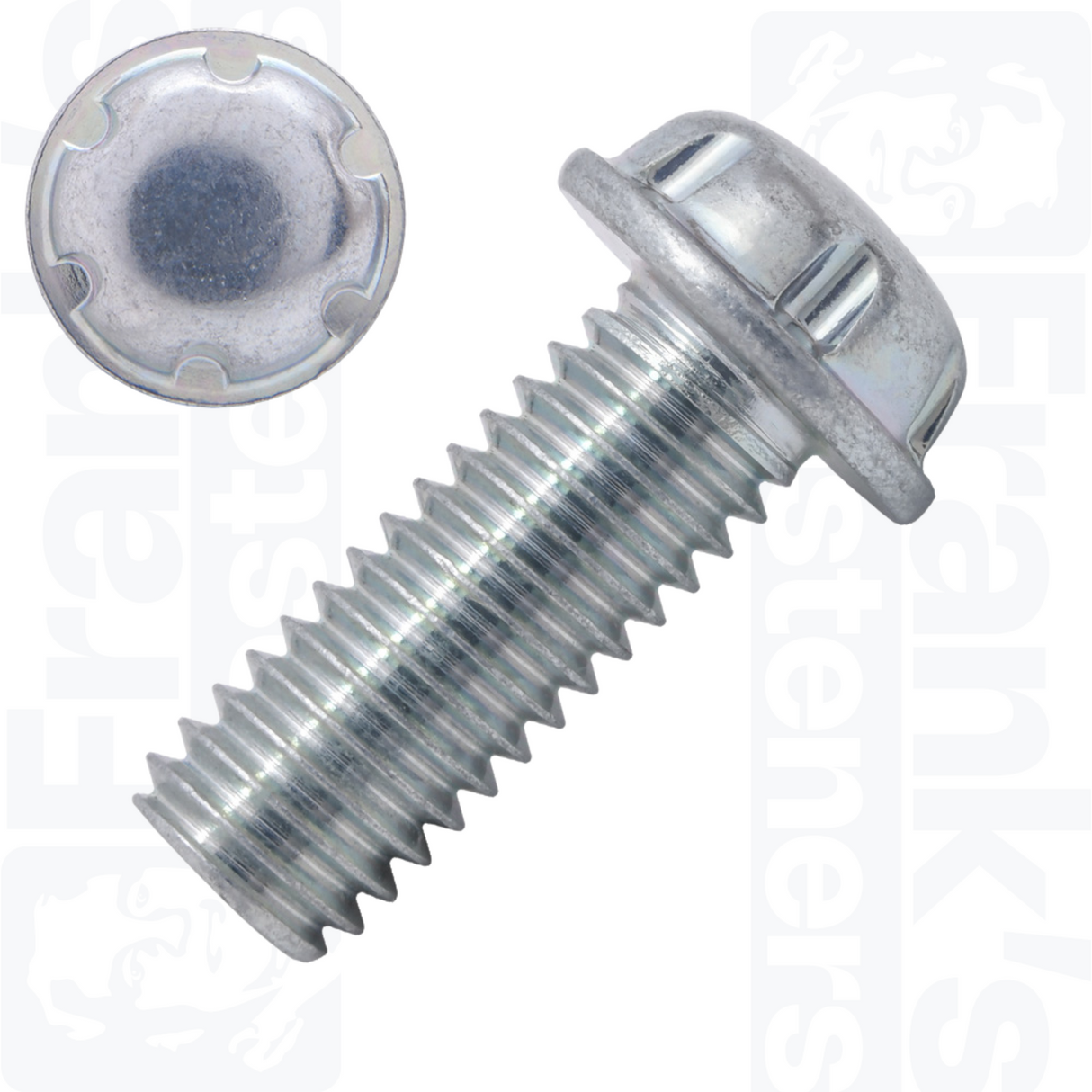 M5 x 6mm Flange Head System Zero® Machine Screw - Zinc Plated Steel (Box of 100)