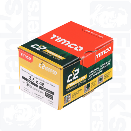 3.5 x 45mm C2 Tongue-Fix TX Countersunk, Yellow (200)